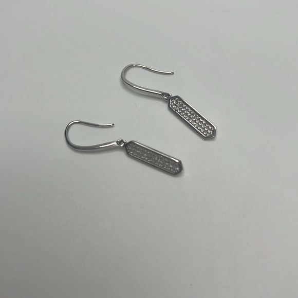 .925 Silver Dangle Earings with CZ’s - Picture 5 of 7